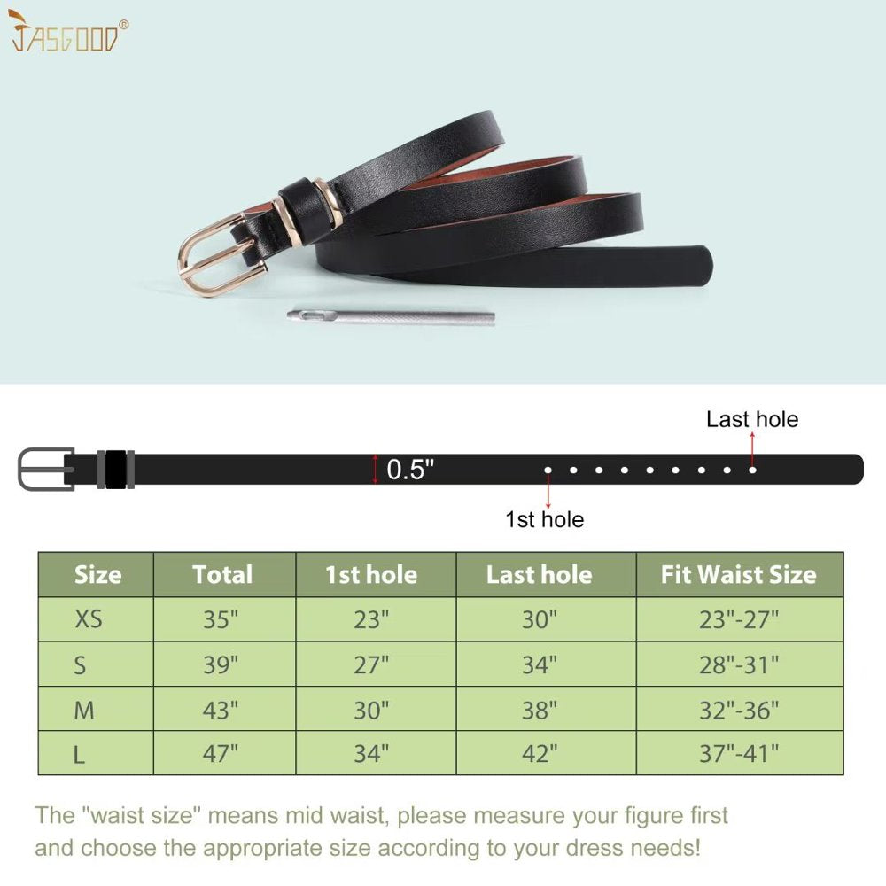 4Packs Women'S Skinny Leather Belt Thin Waist Belts for Pants Jeans Dresses