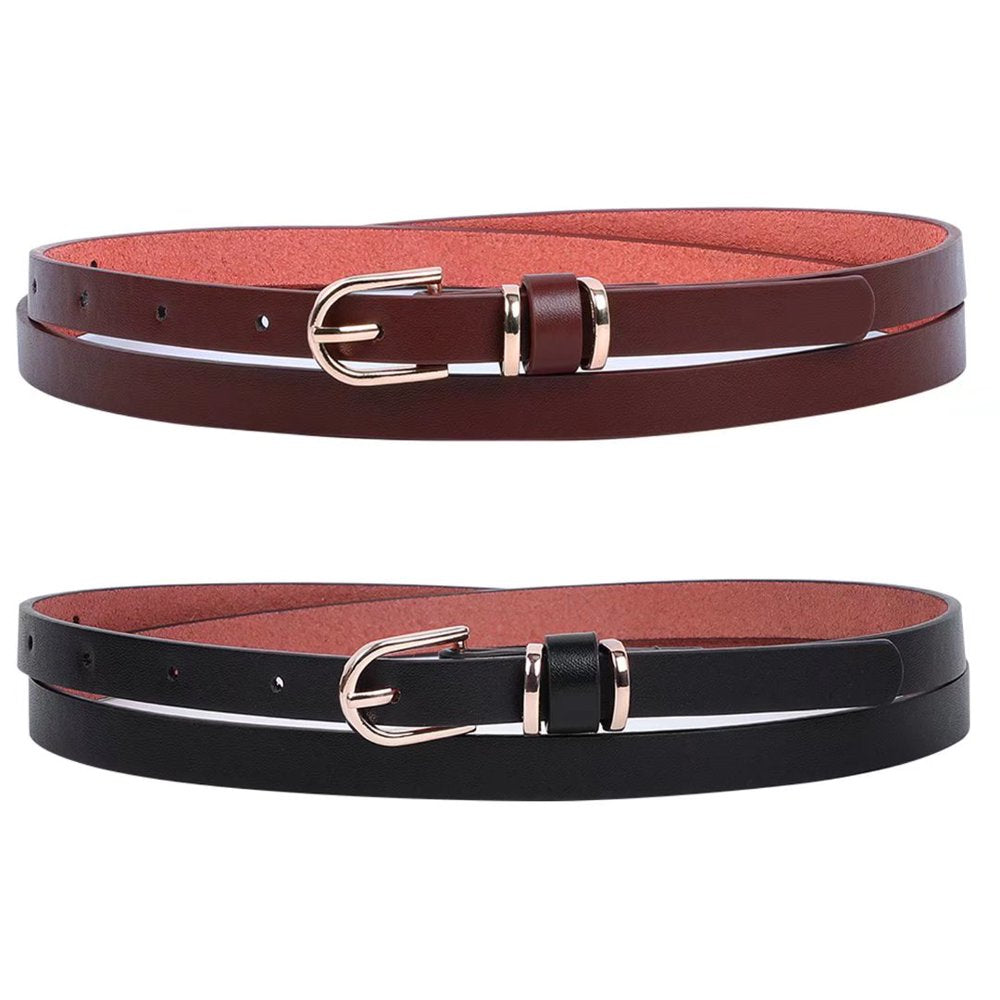 4Packs Women'S Skinny Leather Belt Thin Waist Belts for Pants Jeans Dresses