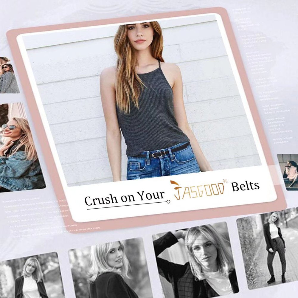 4Packs Women'S Skinny Leather Belt Thin Waist Belts for Pants Jeans Dresses